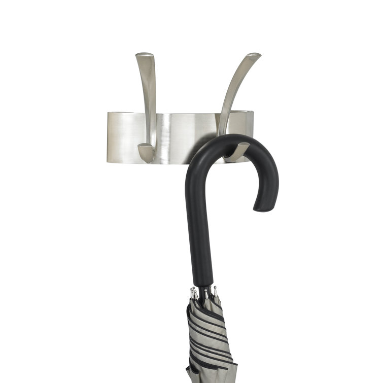 Rebrilliant Metal 2Hook Wall Mounted Coat Rack in Brushed Nickel